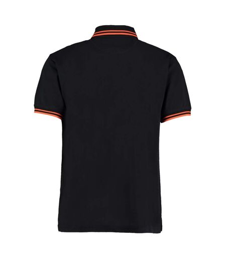 Polo homme noir / orange Kustom Kit