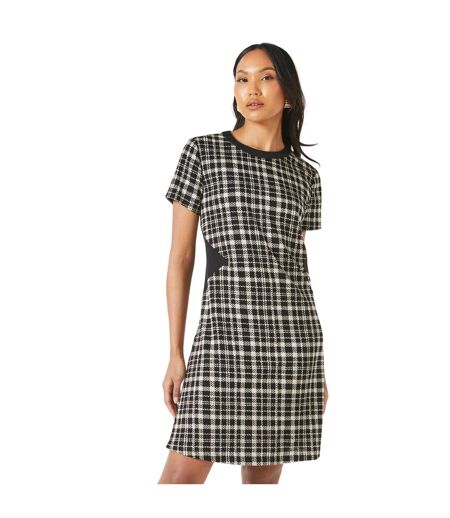 Womens/ladies checked jacquard shift dress monochrome Principles