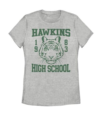 Stranger Things Womens/Ladies Hawkins High School T-Shirt (Heather Grey)