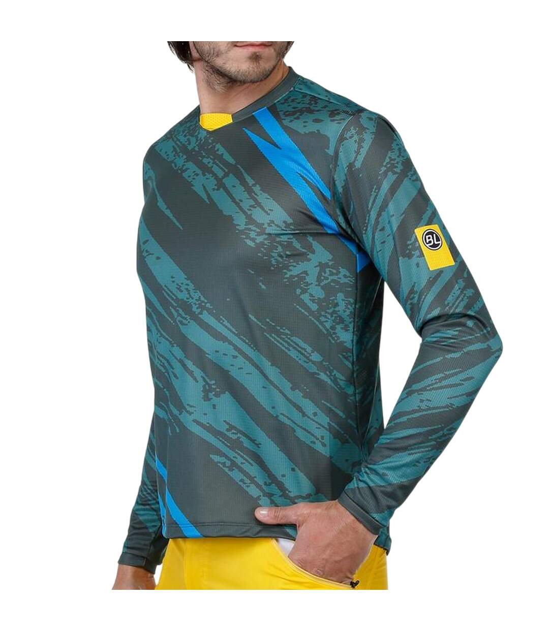 Mens Ponente Long-sleeved Cycling Jersey Dark Green Bicycle Line-3