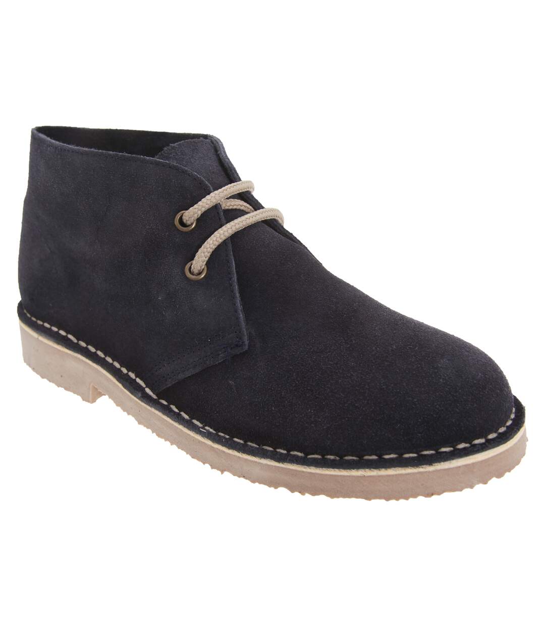 Bottines en cuir homme bleu marine Roamers-1