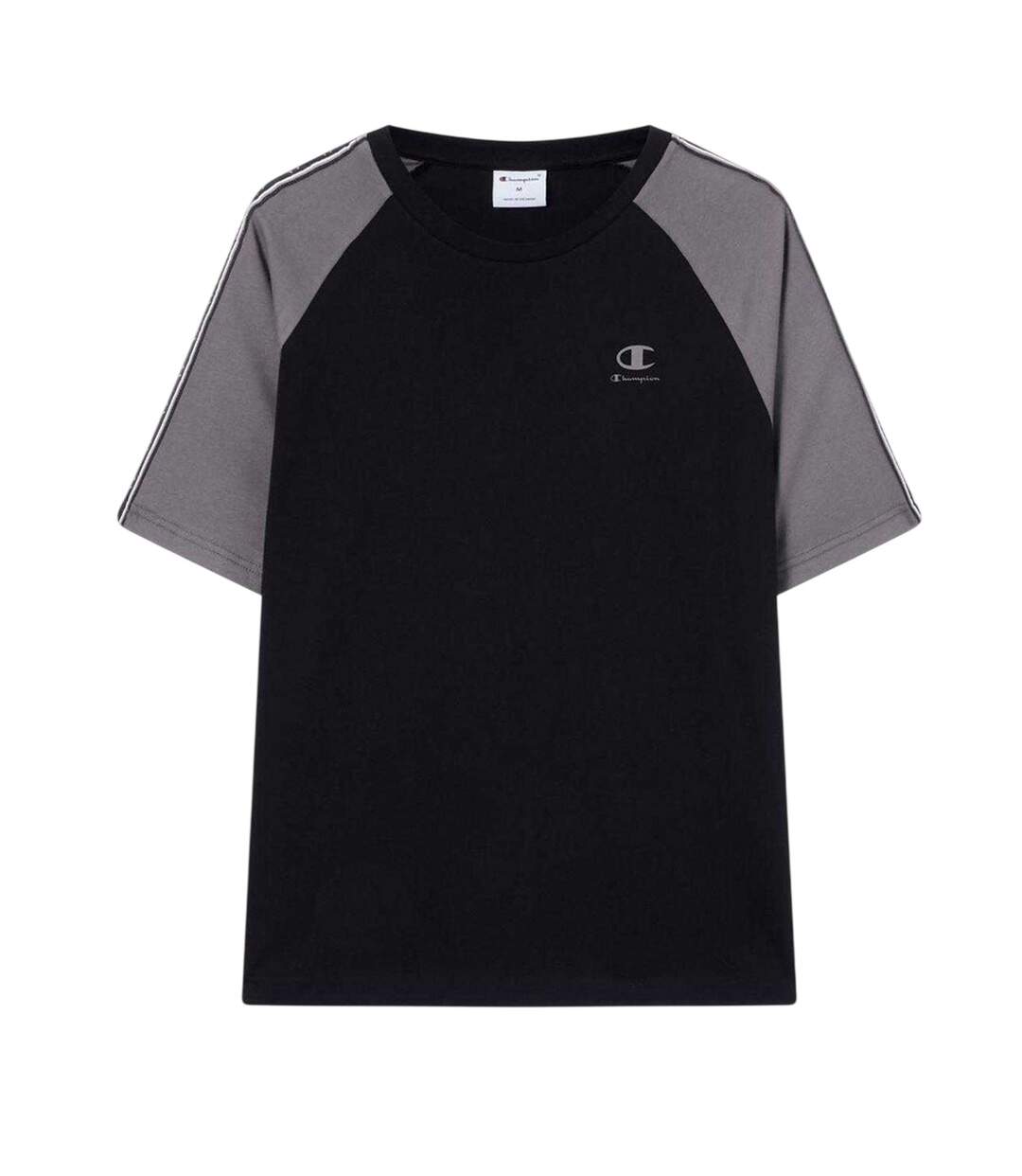 T-shirt Manches Raglan Motif/style Bande Homme Noir Gris Champion-2