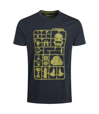 Mens camp kit graphic t-shirt navy Weird Fish