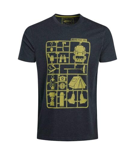 Mens camp kit graphic t-shirt navy Weird Fish
