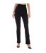 Womens/ladies Aleyna Ribbed Flared Leggings Black Lookus-1