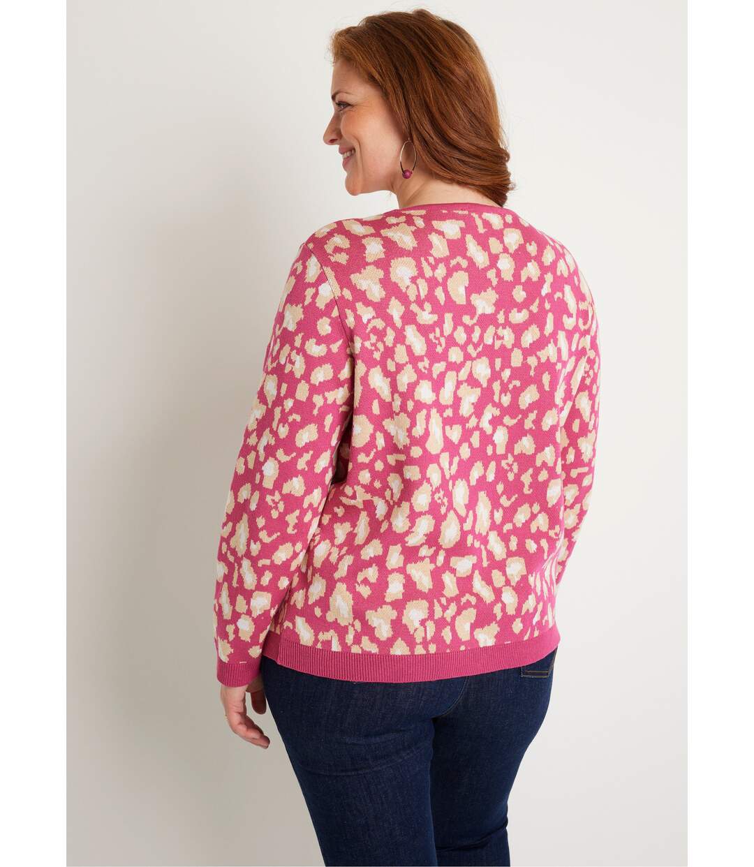 Pull motif léopard col rond-2