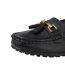 Womens/ladies action leather saddle loafers black Boulevard-3