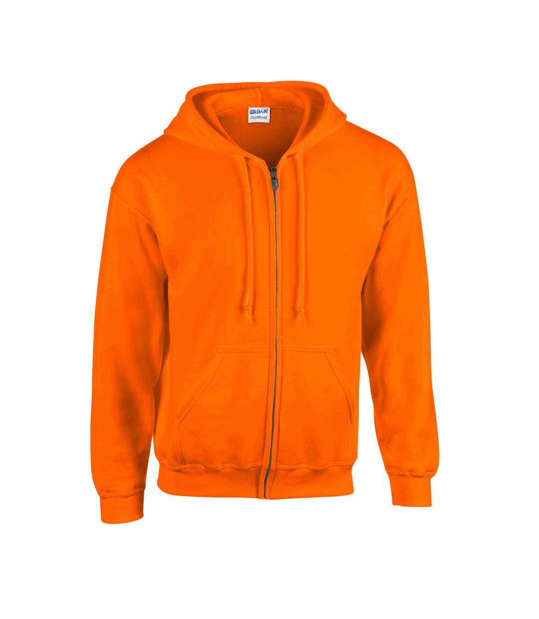 Mens Heavy Blend Full Zip Hoodie Safety Orange Gildan-1