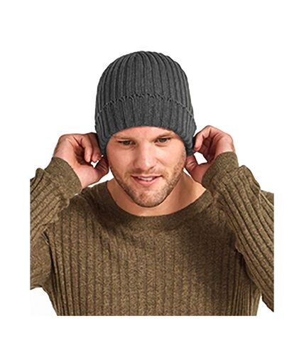 Beechfield Unisex Winter Chunky Ribbed Beanie Hat (Charcoal)