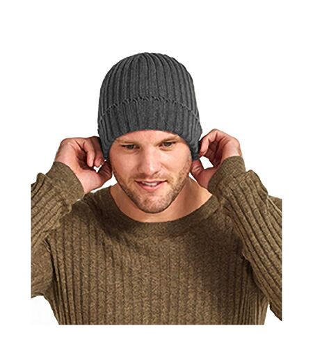 Beechfield Unisex Winter Chunky Ribbed Beanie Hat (Charcoal)