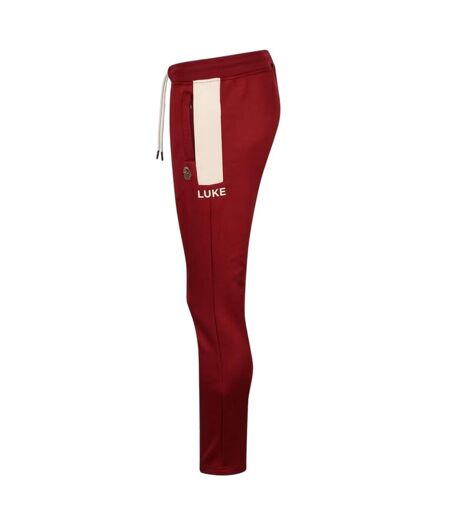 Mens Edin Side Stripe Straight Joggers Blood Red Luke