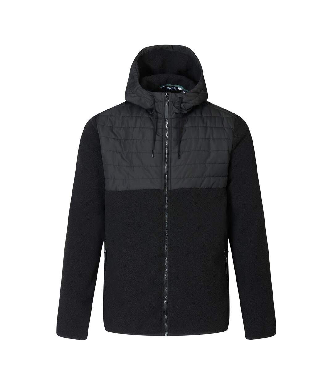Mens Frankie Two Tone Borg Fleece Hybrid Jacket Black Regatta-2