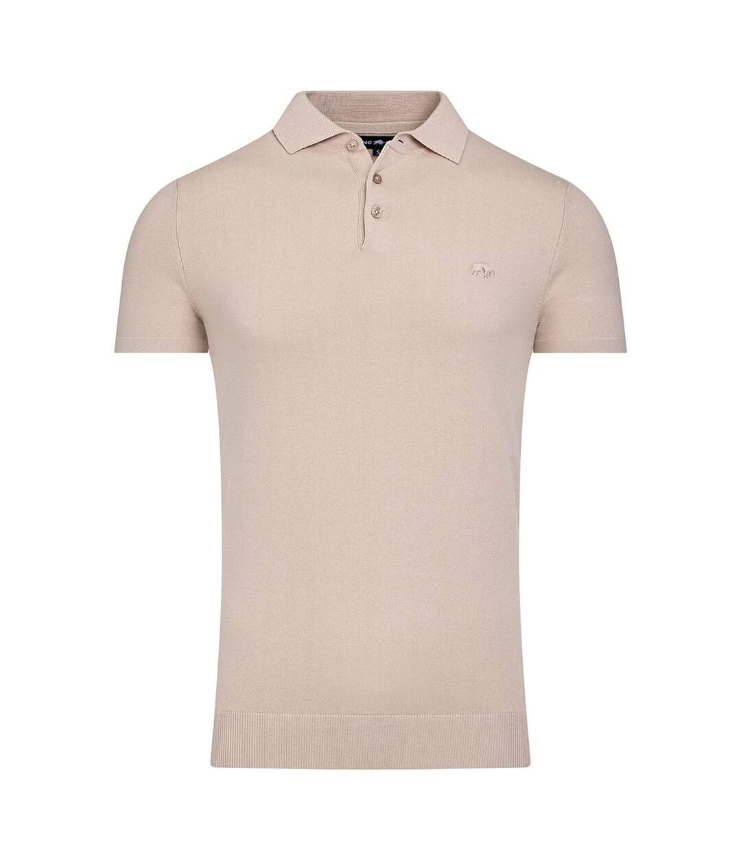 Mens Knitted Short-sleeved Polo Shirt Stone Raging Bull-2