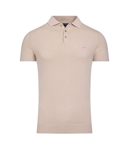 Mens Knitted Short-sleeved Polo Shirt Stone Raging Bull