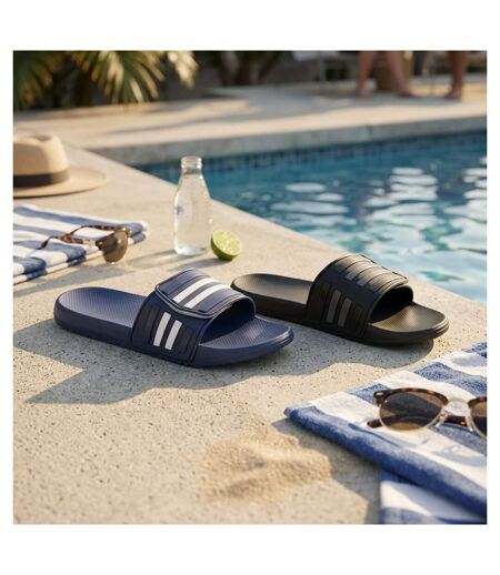 OZABI Claquettes Homme Piscine Ajustables Lot 2 Noir Bleu