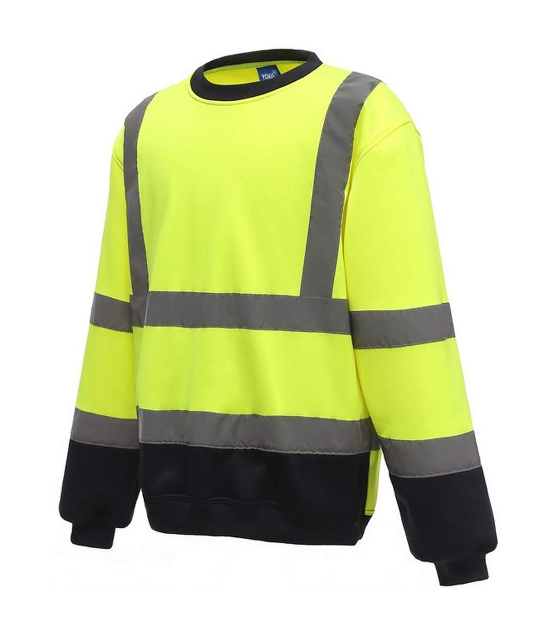 Mens hi-vis sweatshirt yellow/navy Yoko