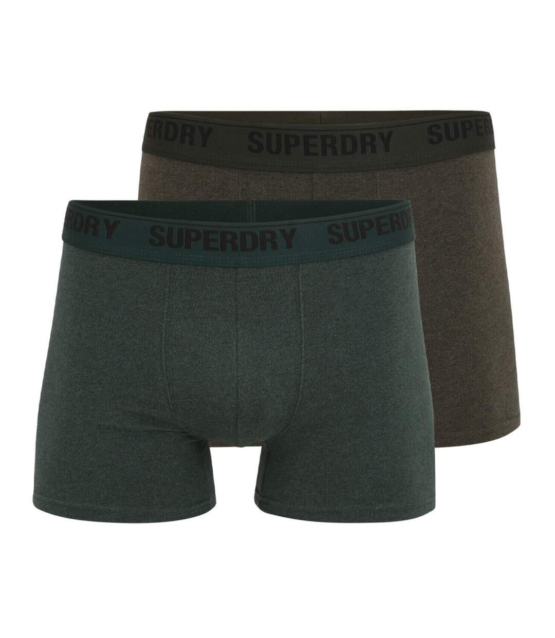 Lot x2 Boxers Kaki /Vert Homme Superdry