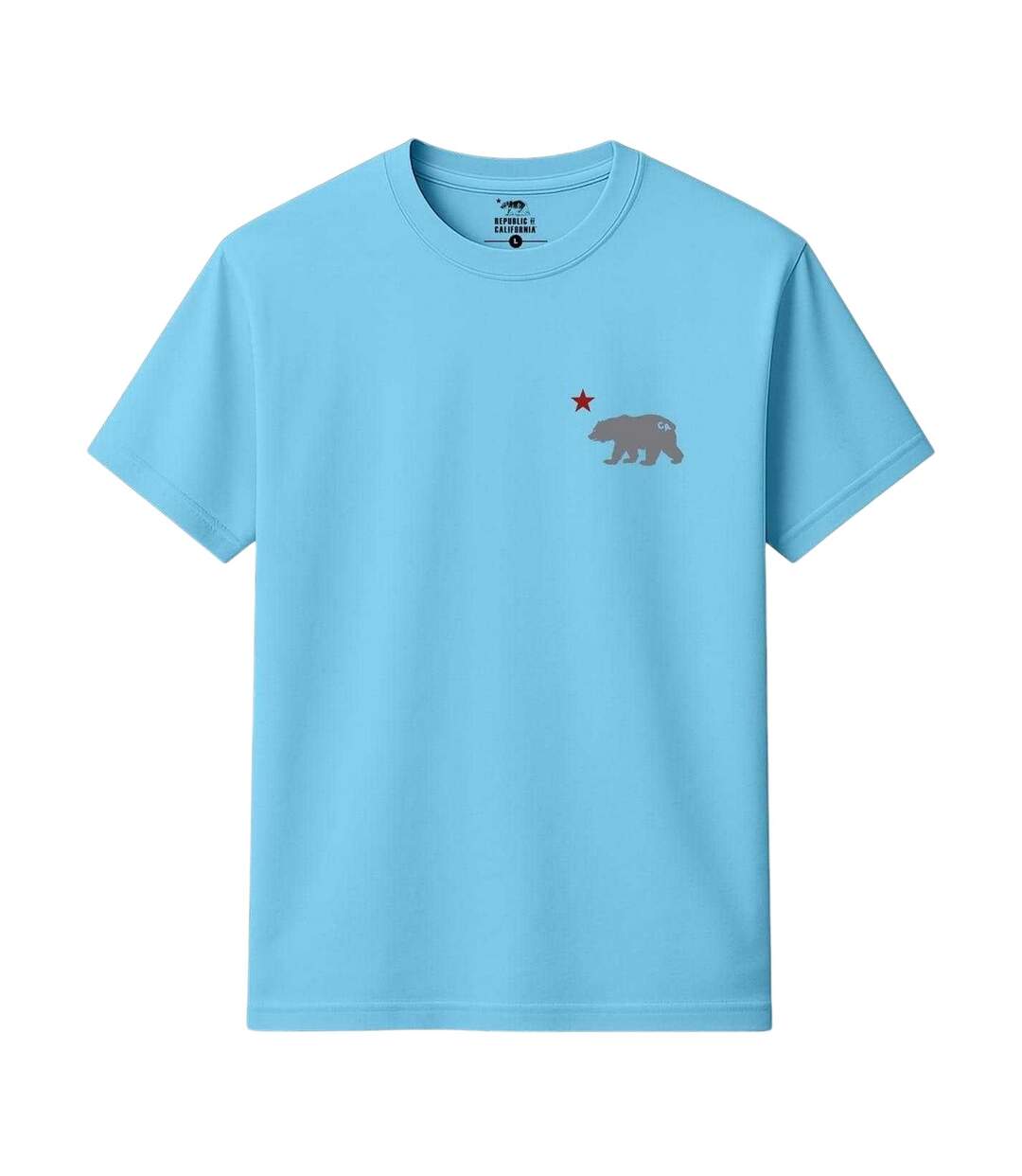 Mens Cali Crew Neck T-shirt Sky Blue Republic Of California-2