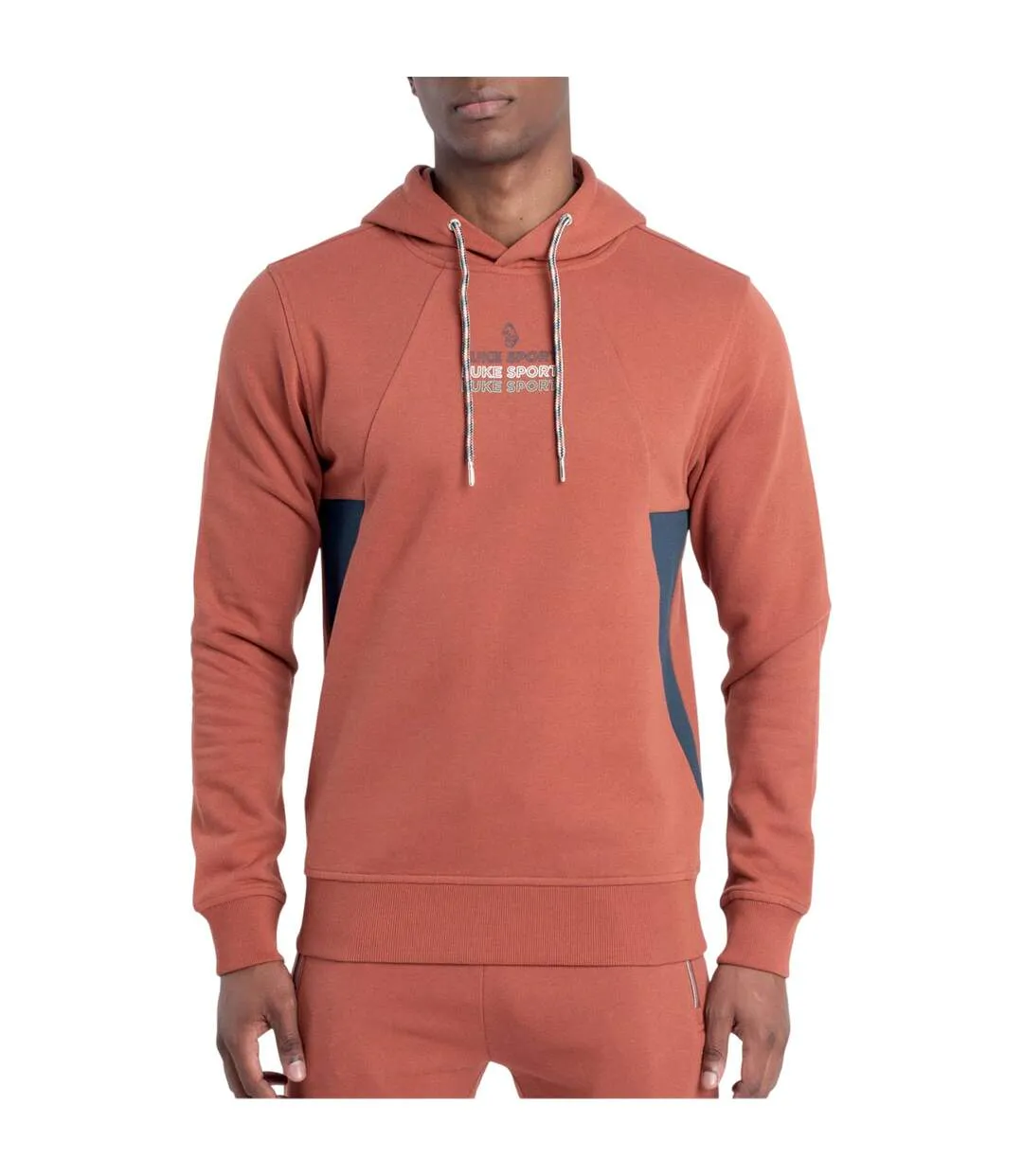 Mens Munich Lettering Print Hoodie Cinnamon Luke-1