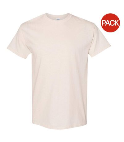 Pack Of 5  Mens Heavy Cotton Short Sleeve T-shirt  Natural Gildan