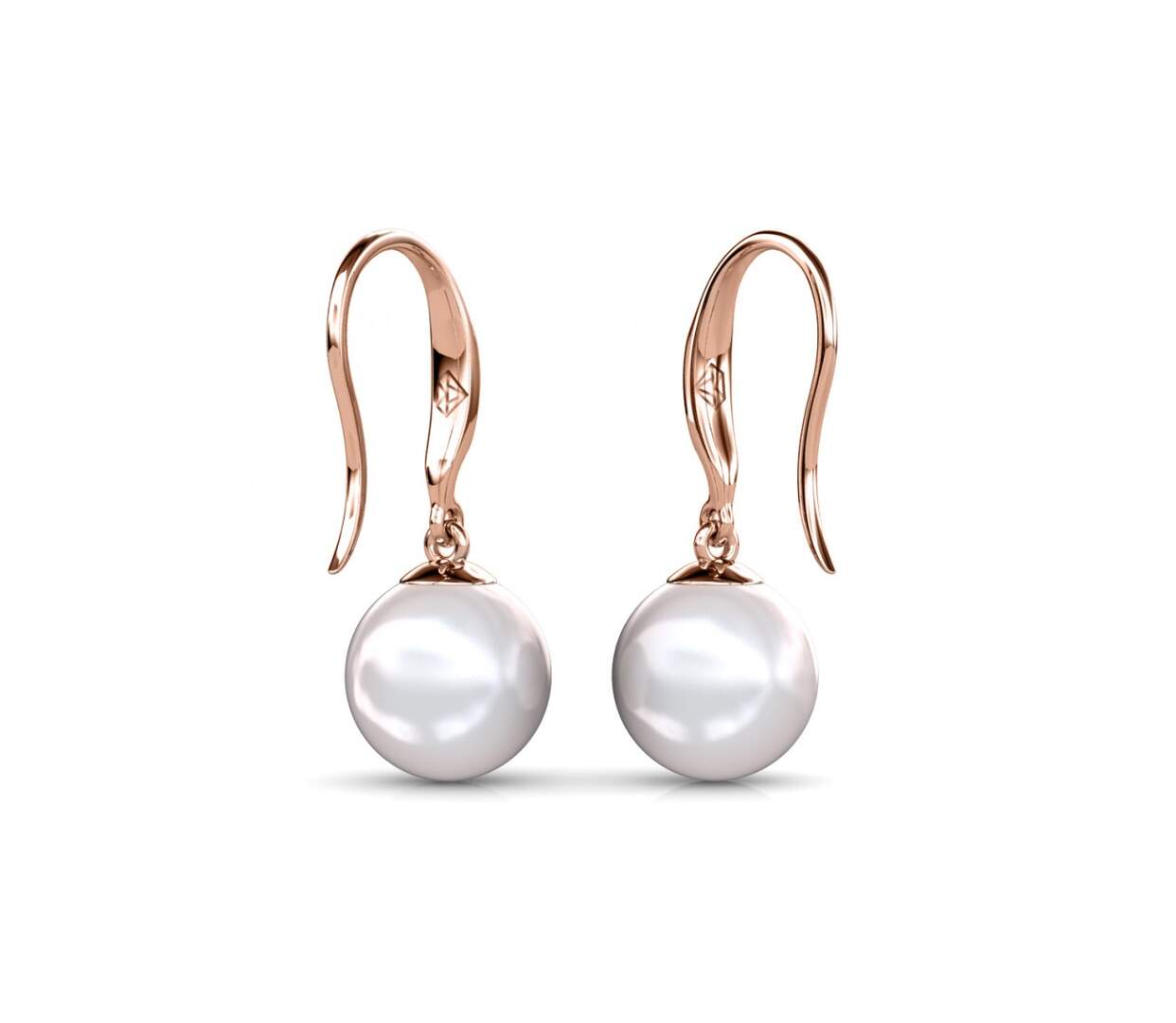 Boucles d'oreilles Pearl Hook, Perle d'Autriche, Cristal d'Autriche-4