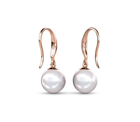 Boucles d'oreilles Pearl Hook, Perle d'Autriche, Cristal d'Autriche