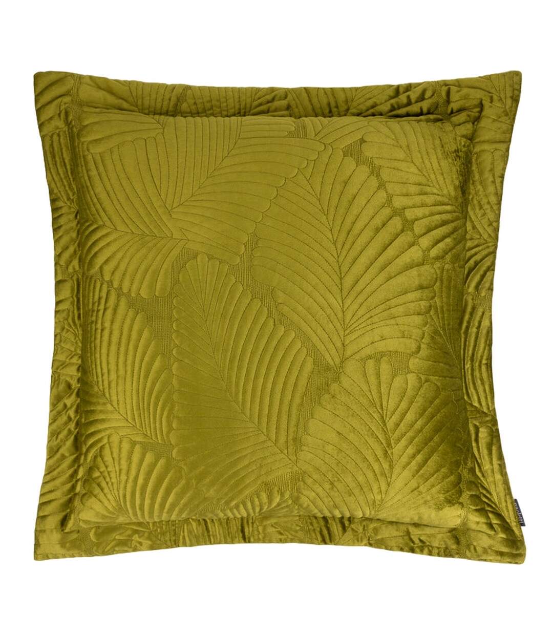 Palmeria velvet quilted cushion cover 74cm x 48cm moss Paoletti