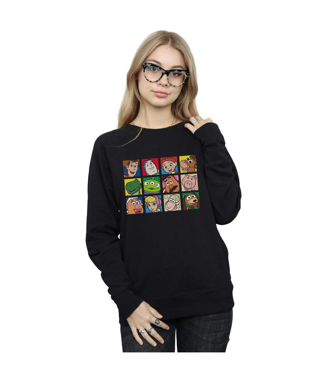 Disney Sweat-shirt à carreaux à l'effigie des personnages de Toy Story - Femmes/Ladies (Noir) - UTBI41955-2