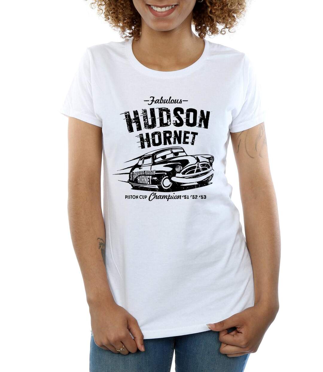 Disney - T-shirt CARS HUDSON HORNET - Femme (Blanc) - UTBI13665-3