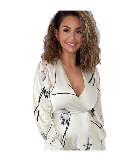 Robe Portefeuille Motif/style Floral Femme Beige Gris AX Paris