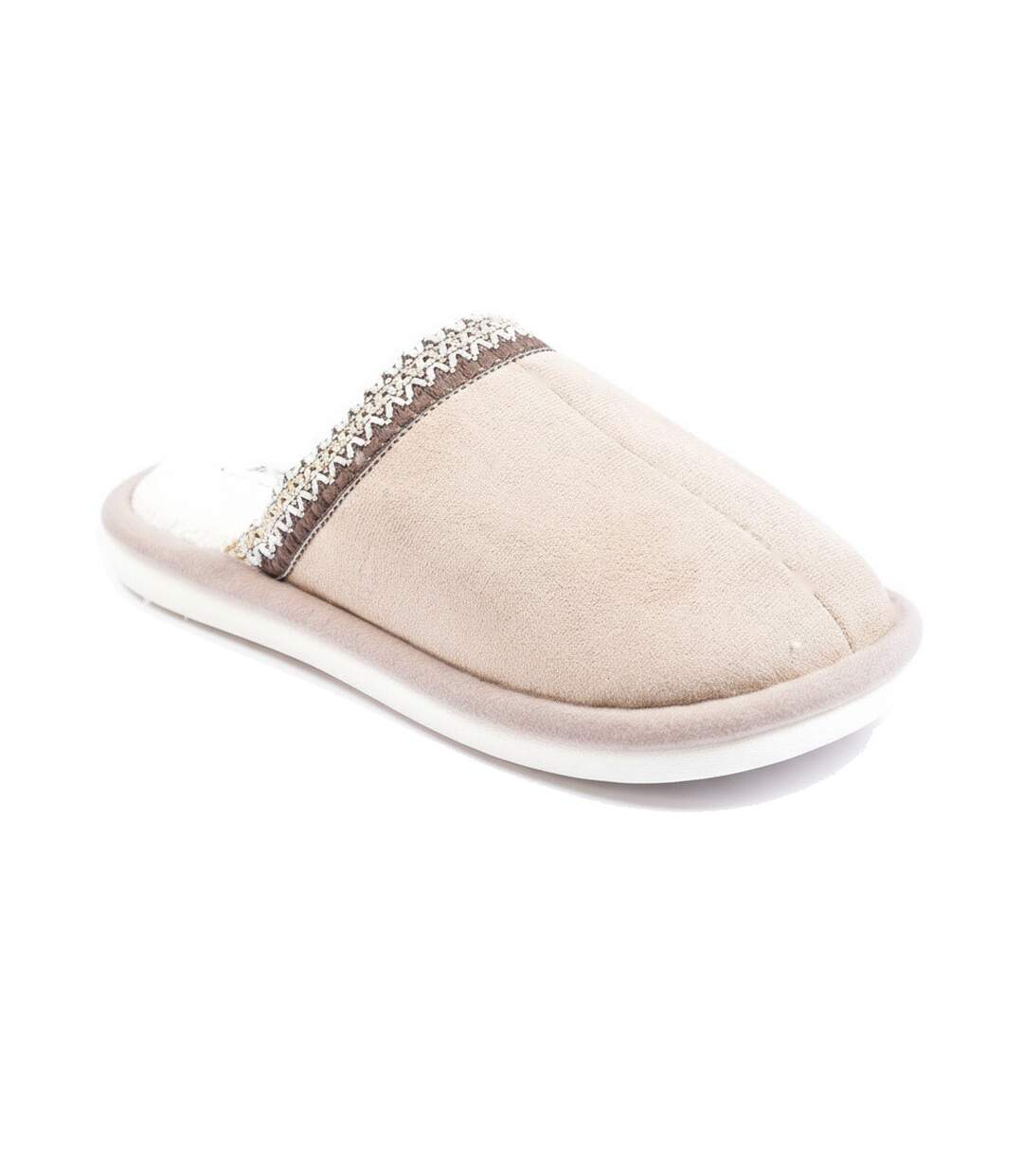OZABI Mules Femme Unies, Suédine Synthétique, Bordure Tressée Scandinave-1