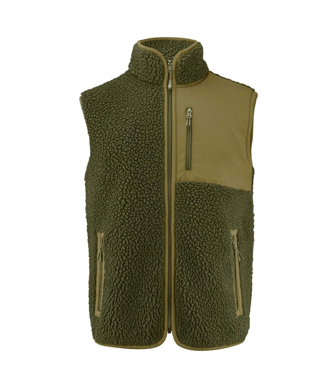 Mens Kingsley Sherpa Fleece Gilet Moss Green James Harvest-1