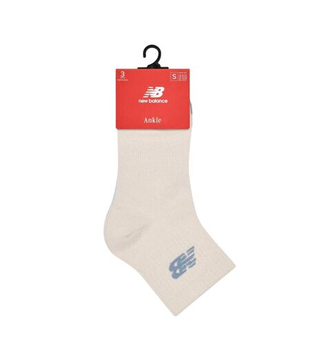 Lot De 3  Chaussettes Adulte Blanc Bleu Crème New Balance