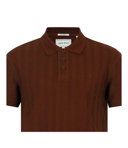 Mens Herringbone Cotton Polo Shirt Chocolate Jack Wills