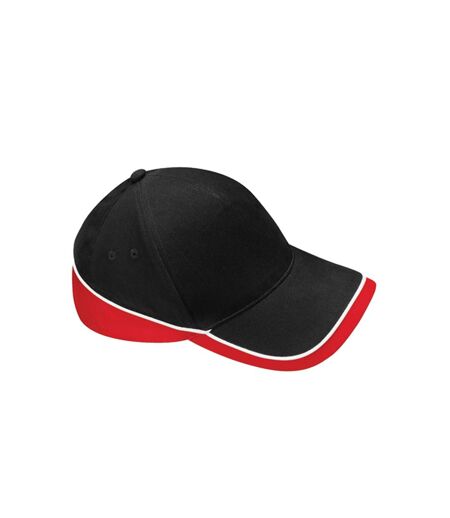 Casquette De Baseball Teamwear Competition Noir Rouge Classique Blanc Beechfield