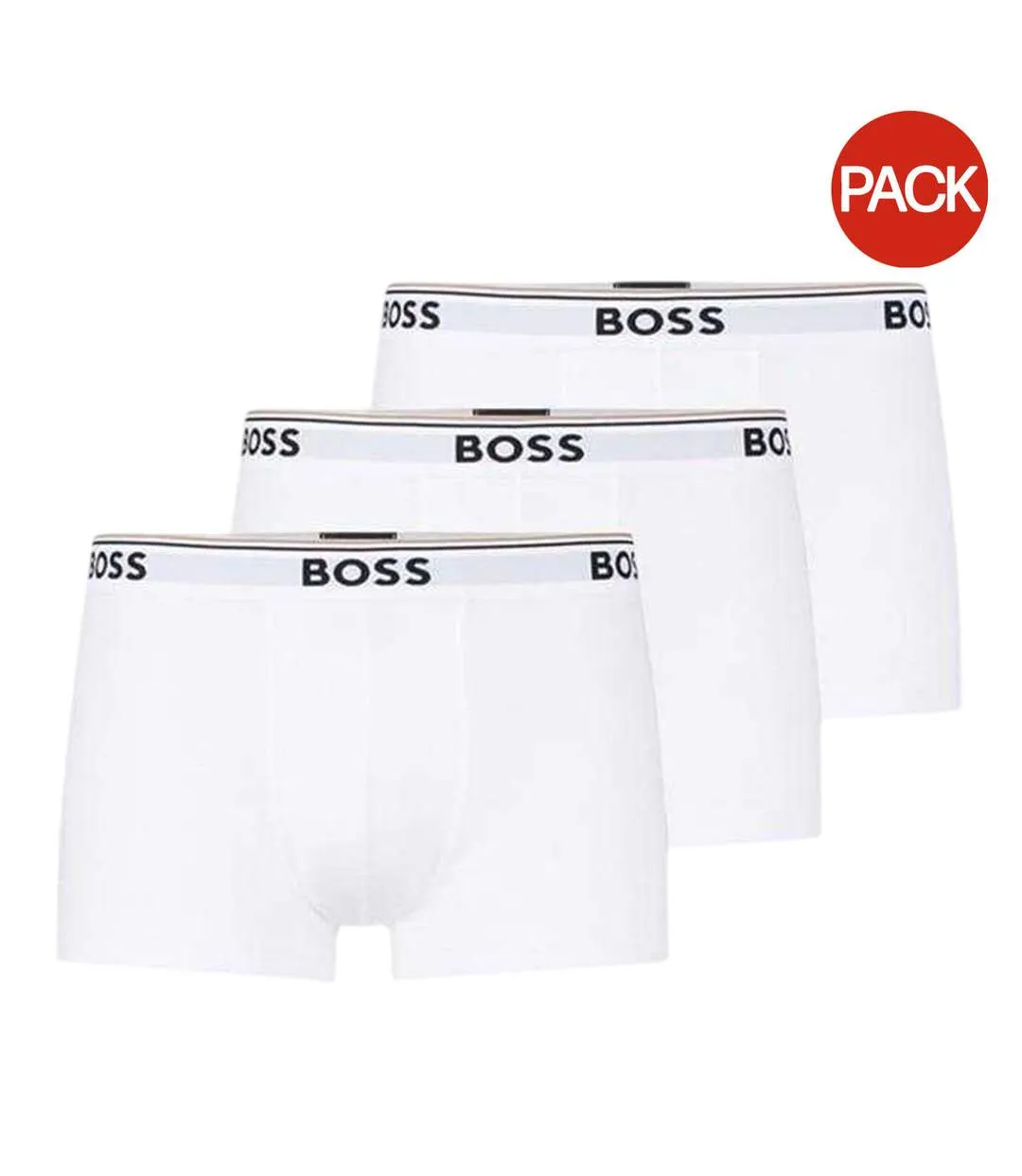 Lot De 3  Boxers Motif/style Logo Bodywear Homme Blanc Boss-1
