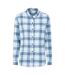 Womens/ladies Balsam Brushed Flannel Longline Shirt Blue Mountain Warehouse-1