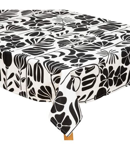 Nappe de Table Imprimée Twisted Lime 150x250cm Noir & Blanc