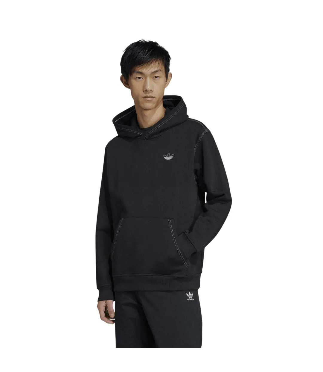 Mens Originals Script Hoodie Black Adidas-4