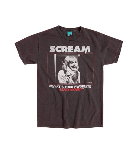 T-shirt Whats Your Favourite Scary Movie Adulte Charbon Scream