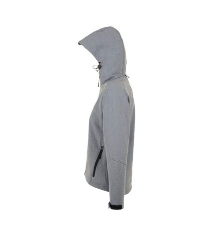 SOLS Womens/Ladies Replay Hooded Soft Shell Jacket (Grey Marl)