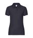 Womens/ladies lady fit piqué polo shirt deep navy Fruit of the Loom