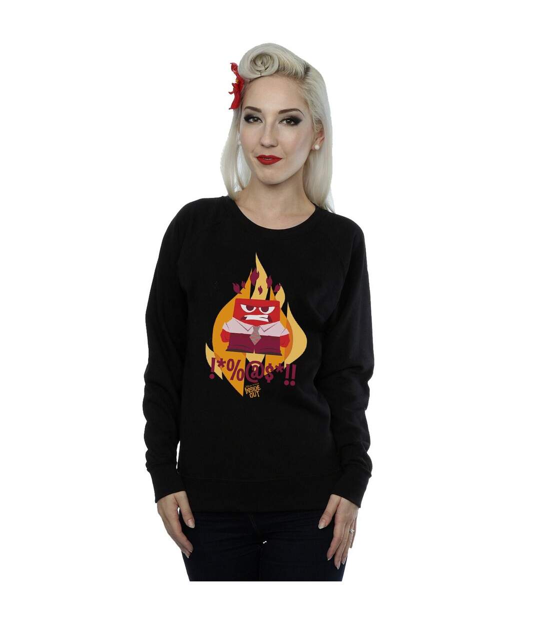 Disney Sweatshirt Inside Out Fired Up Femmes/Ladies (Noir) - UTBI9924-2