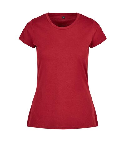 T-shirt basic femme bordeaux Build Your Brand