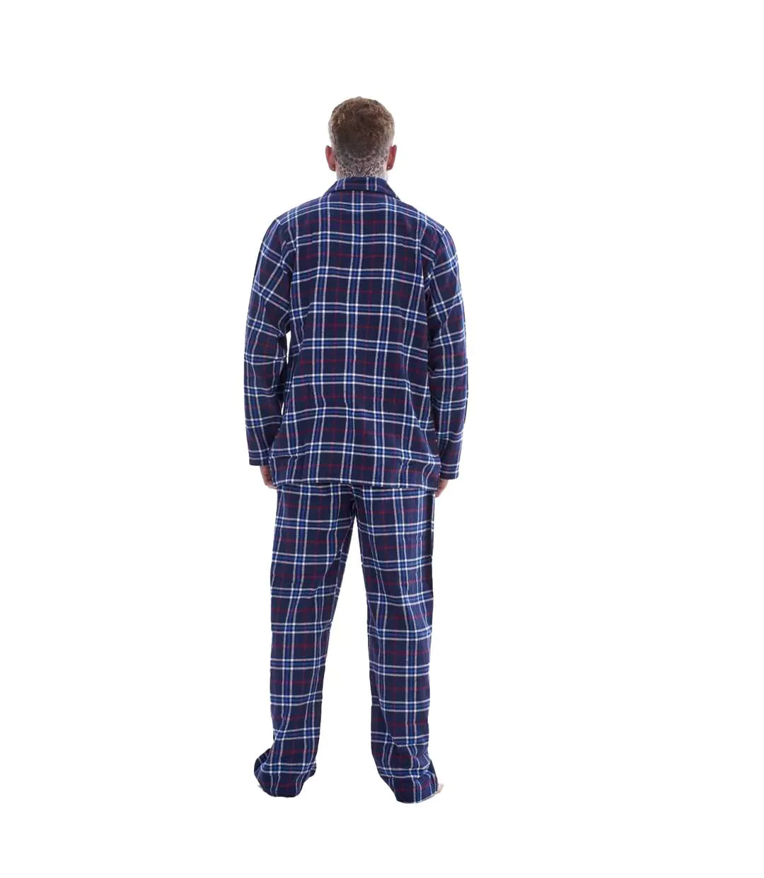 Ensemble De Pyjama Long Motif/style À Carreaux Homme Bleu Rouge Keanu-2