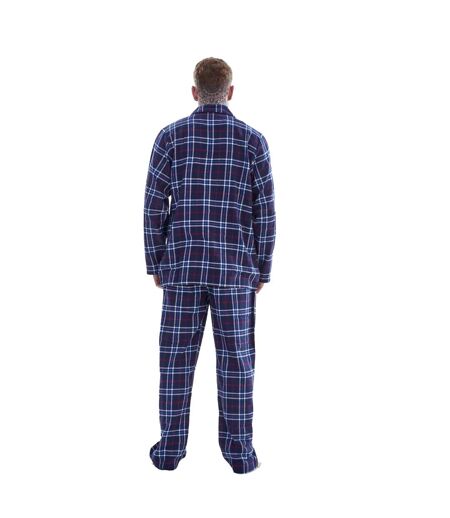 Ensemble De Pyjama Long Motif/style À Carreaux Homme Bleu Rouge Keanu