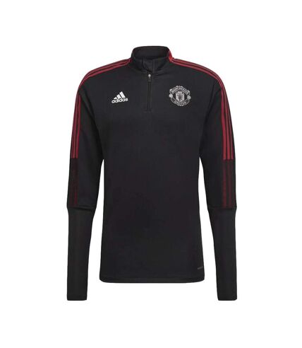 Manchester United Sweat 1/4 zip Noir Homme Adidas 21/22 - L