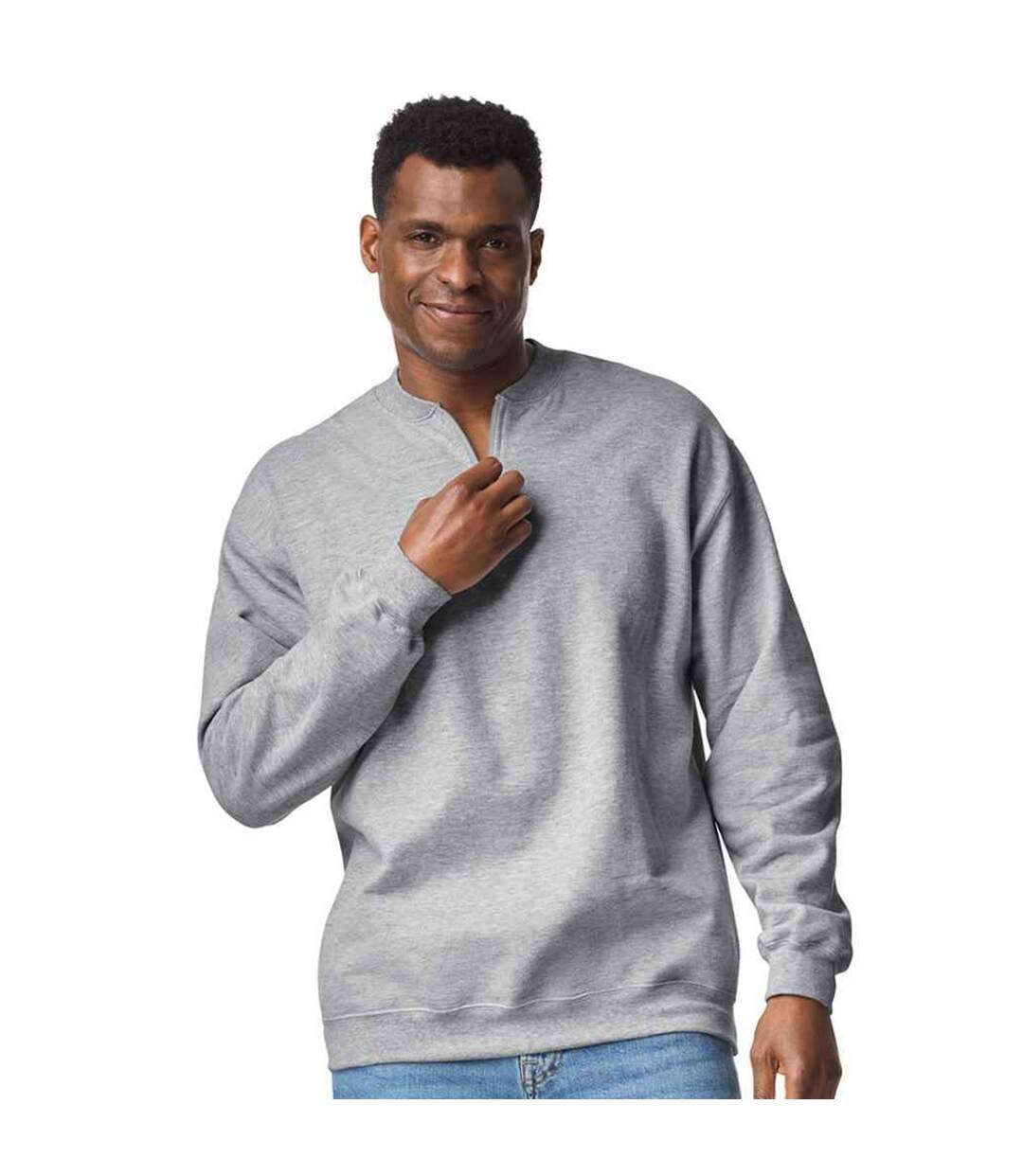 Sweat Softstyle Adulte Gris Chiné Gildan-3