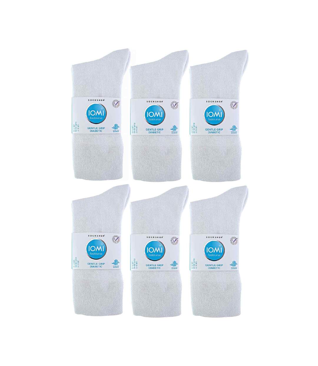 IOMI - 12 Paires Homme Chaussettes Diabétiques Larges Bambou Non Comprimantes-2