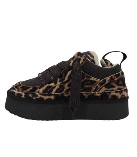 Womens/ladies Snug Suede Trainers Leopard Jack Wills